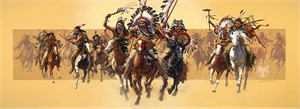 Bev Doolittle Handsigned and Numbered Masterwork Limited Edition Canvas Giclee :"Beyond Negotiations" 