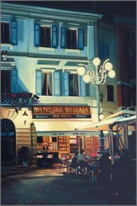 Tom Swimm Giclee on Paper: "Twilight Caf�"