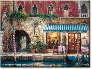 Cao Yong Limited Edition Hand Embellished (H/E) Archival Print on Canvas : "Venice Nights"