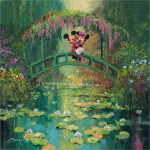 James Coleman Signed and Numbered Gicl�e on Canvas Hand-Embellished with Painted Accents: "Mickey and Minnie at Giverny "