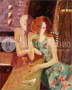 Sabzi Limited Edition Embellished Giclee on Canvas :"Between Friends "