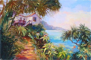 Irene Sheri  Handsigned & Numbered Limited Edition Hand Embellished Textured Canvas Giclee: "Serenity"