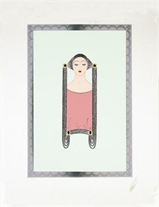 Ert� Limited Edition Embossed Serigraph:"Onyx Coiffure"