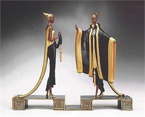 Ert� Limited Edition Bronze Sculpture:"Ready for the Ball"