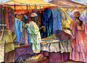 Consuelo Gamboa Hand Signed and Numbered Limited Edition Giclee: "Marketplace"