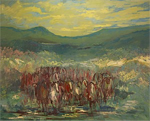 Gaspar Cunha Open Edition Giclee on Canvas:"Horses & Silence"
