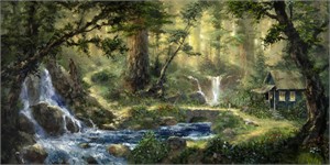 James Coleman Handsigned and Numbered Limited Edition Embellished Giclee on Canvas:"Natures Serenity"