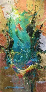 James Coleman Mixed Media Original on Textured Canvas:" Treasures Untold"