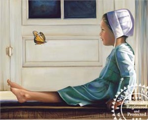 Nancy Noel Limited Edition Giclee on Canvas:"Happiness is Like a Butterfly"
