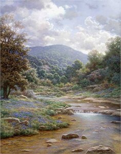 Larry Dyke Hand Signed and Numbered Limited Edition Grande Edition Giclee on Canvas: "Secluded Spring" 