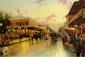 Thomas Kinkade Signed and Numbered Limited Edition Print and Canvas: "Main Street Celebration"