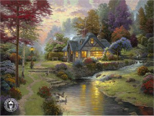 Thomas Kinkade Signed and Numbered Limited Edition Print and Canvas:"Stillwater Cottage"