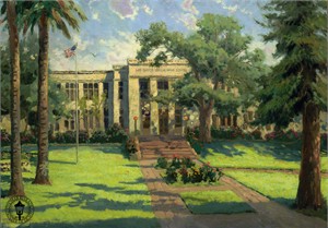 Thomas Kinkade Signed and Numbered Limited Edition Hand Embellished  Canvas:"Los Gatos High School"