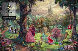 Thomas Kinkade Disney Dreams Collection Limited Edition Canvas Giclee:"Sleeping Beauty"