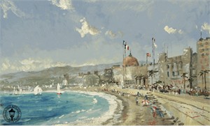 Thomas Kinkade Countersigned "Robert Girrard Limited Edition Canvas:  The Beach at Nice"