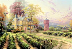 Thomas Kinkade Signed and Numbered Limited Edition Print and Hand Embellished Canvas:"Abundant Harvest"