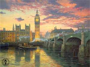 Thomas Kinkade Signed and Numbered Limited Edition Print and Hand Embellished Canvas: "London"