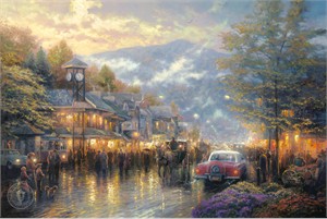 Thomas Kinkade Signed and Numbered Limited Edition Print and Hand Embellished Canvas:"Mountain Memories"