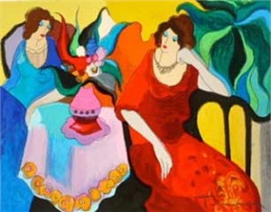 Itzchak Tarkay Hand Signed and Numbered Serigraph:"Tranquility"