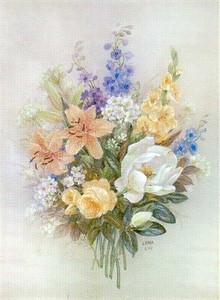 Lena Liu  Handsigned & Numbered Limited Edition Canvas: "Magnolia Bouquet "